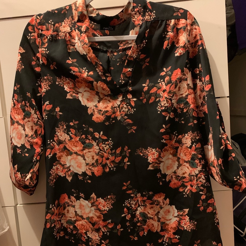 Rue 21 Floral Blouse, medium
